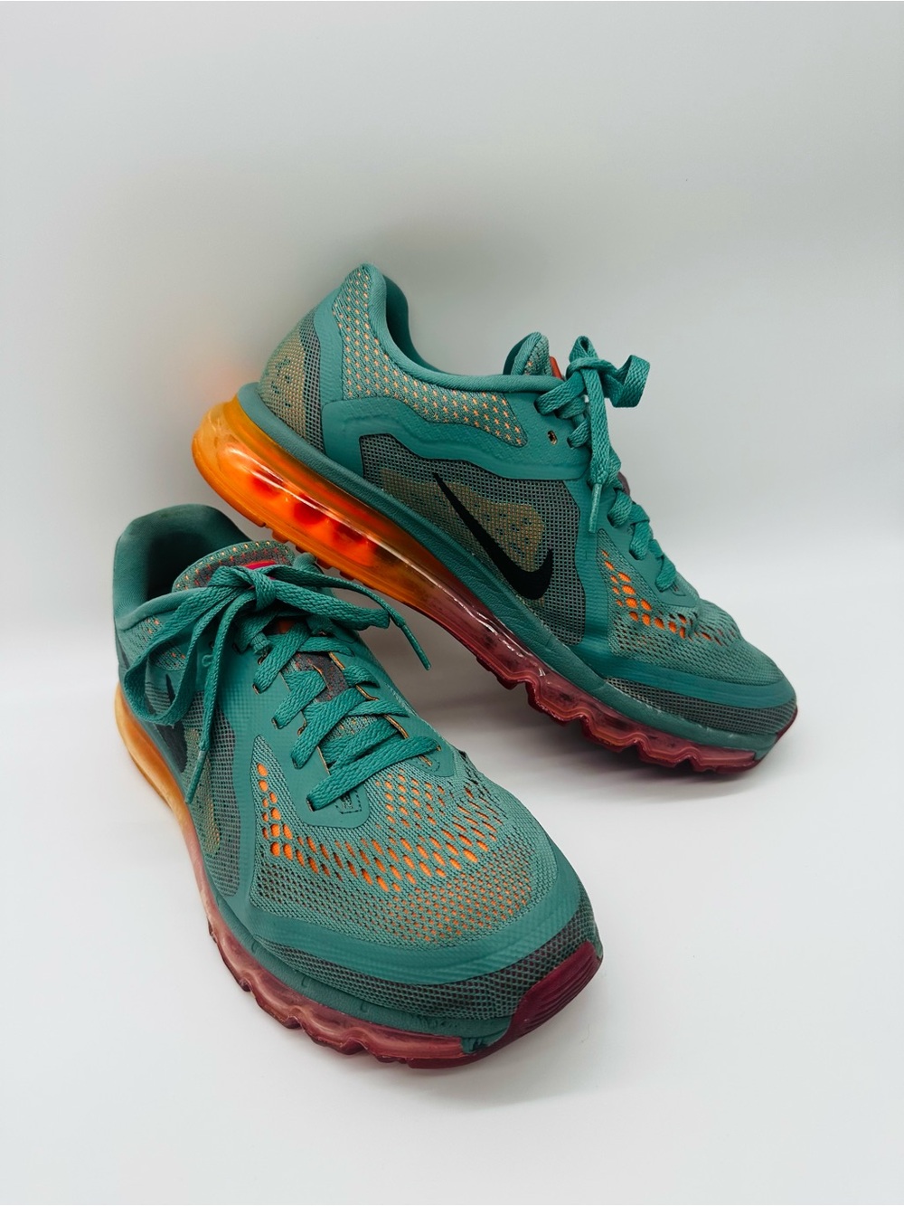Nike Air Max 2013 Women’s Sneakers US 10 Teal Orange Running Training Shoes